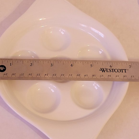 Palate & Plate White Ceramic Round Escargot / Mushroom Serving Dishes Plates - Picture 5 of 5